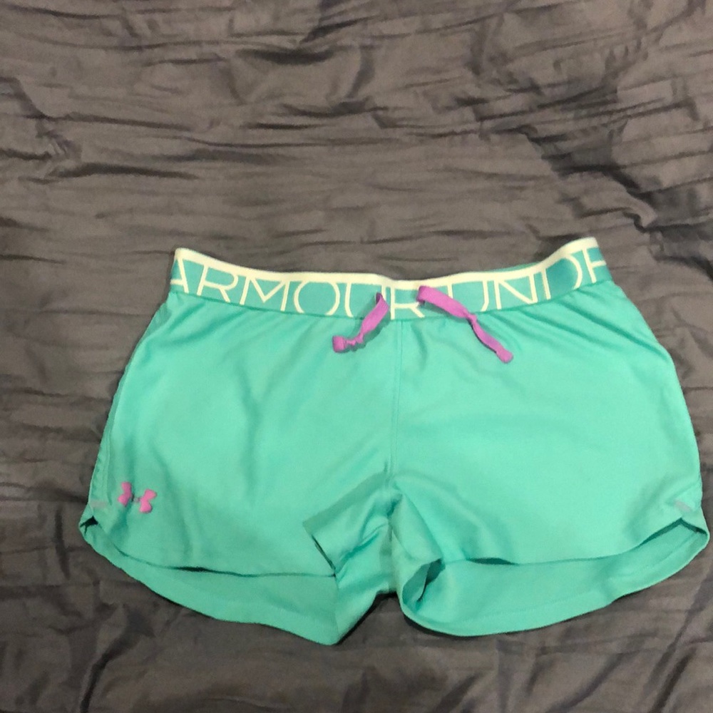 Teal under armor shorts